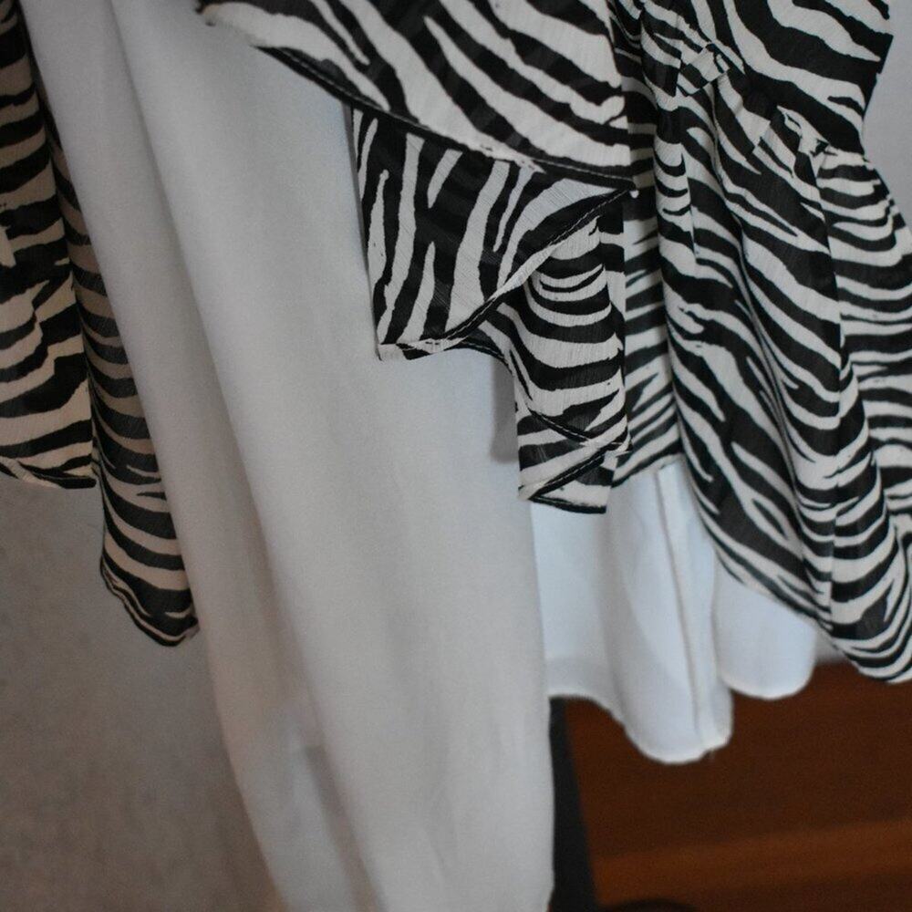 J. Crew Tiered Midi Dress Zebra Print 4 NWT - Picture 9 of 11